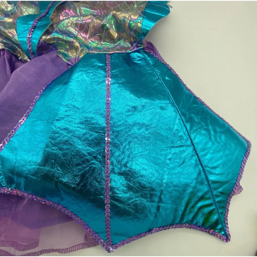 Teetot & Co Mermaid Princess Costume Dress Purple Turquoise Kids Size 3-4